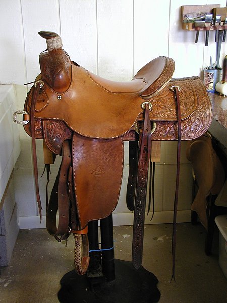 Ranch roping saddle by Chuck Treon